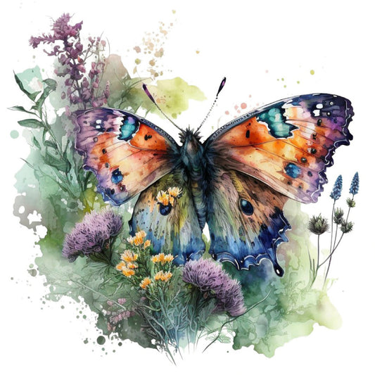 Colorful Butterfly - Full Round Drill Diamond Painting 30*30CM