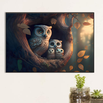 Owl Family - Full Round Drill Diamond Painting 60*40CM