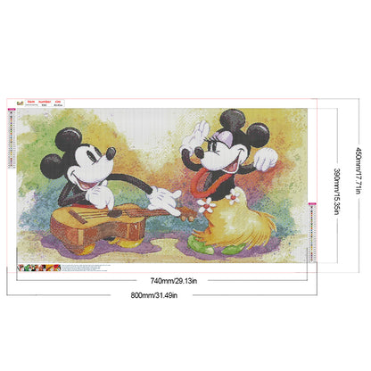 Singing And Dancing Mickey Mouse - Full Round Drill Diamond Painting 80*45CM