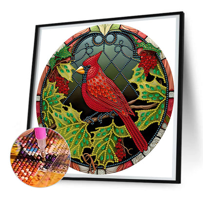 Cardinal Glass Painting Cardinal - Special Shaped Drill Diamond Painting 30*30CM