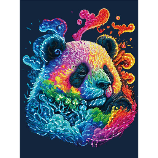 Colorful Panda - Special Shaped Drill Diamond Painting 30*40CM