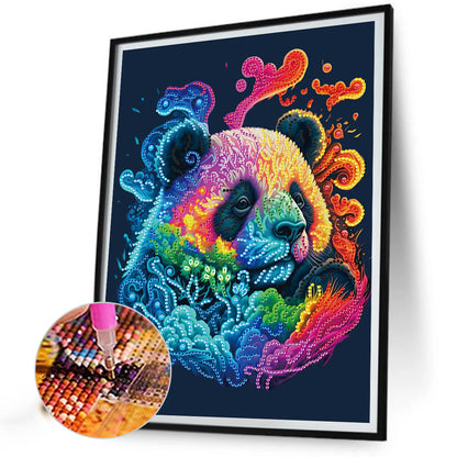 Colorful Panda - Special Shaped Drill Diamond Painting 30*40CM