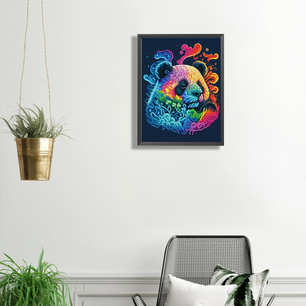 Colorful Panda - Special Shaped Drill Diamond Painting 30*40CM