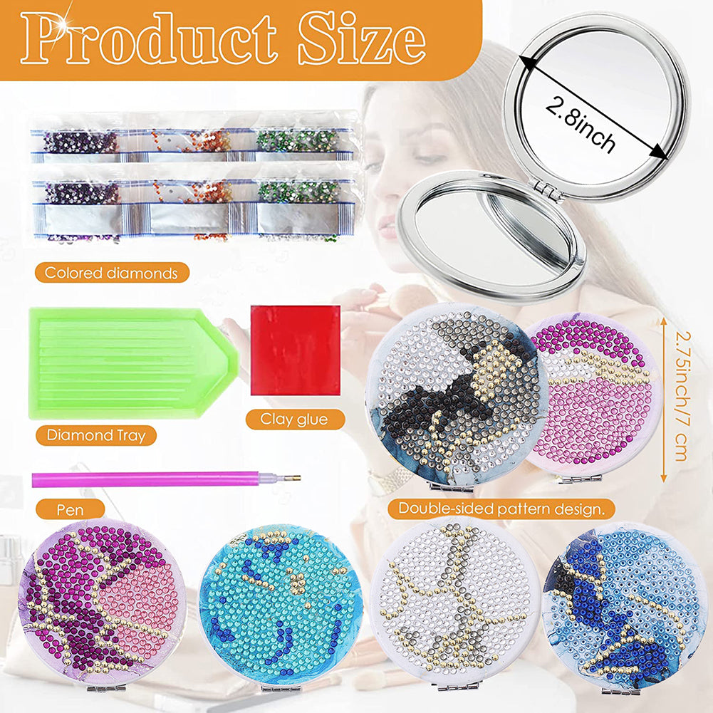DIY Crystal Diamond Mirror Art Craft Set Paint by Number Kits for Adult and Kids