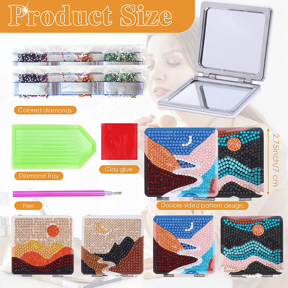 DIY Crystal Diamond Mirror Art Craft Set Paint by Number Kits for Adult and Kids