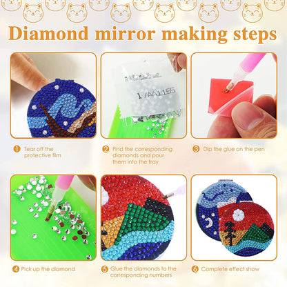 DIY Crystal Diamond Mirror Art Craft Set Paint by Number Kits for Adult and Kids