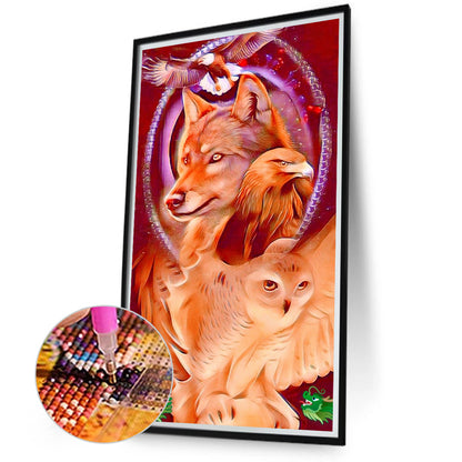 Wolf And Eagle - Full Round Drill Diamond Painting 40*70CM