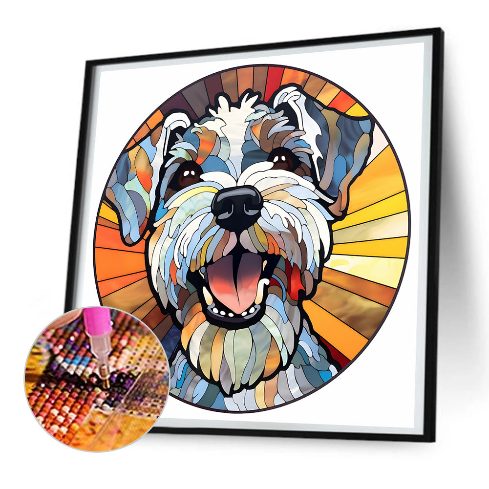 Dog Glass Painting - Full Round Drill Diamond Painting 30*30CM