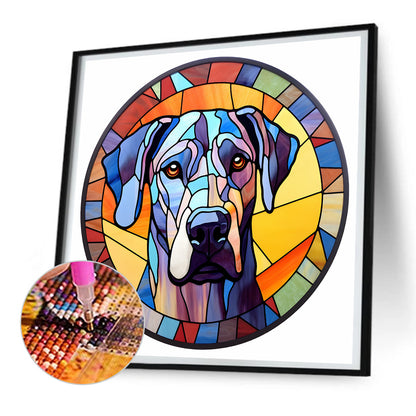 Dog Glass Painting - Full Round Drill Diamond Painting 30*30CM