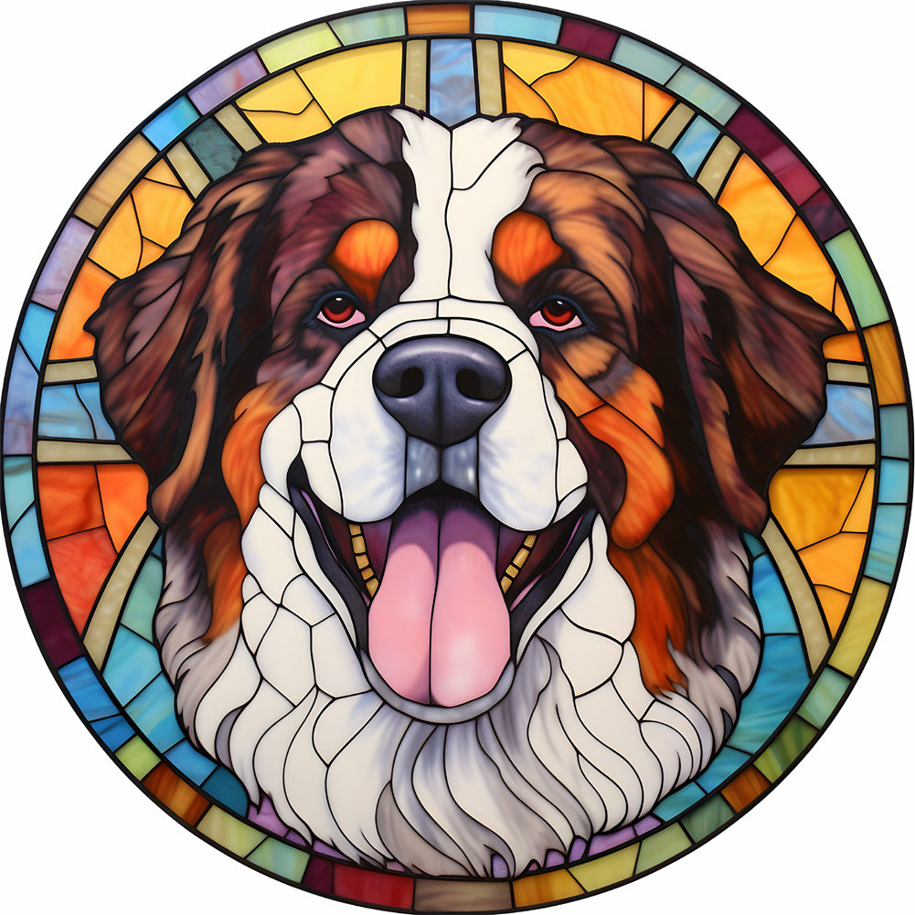 Dog Glass Painting - Full Round Drill Diamond Painting 30*30CM