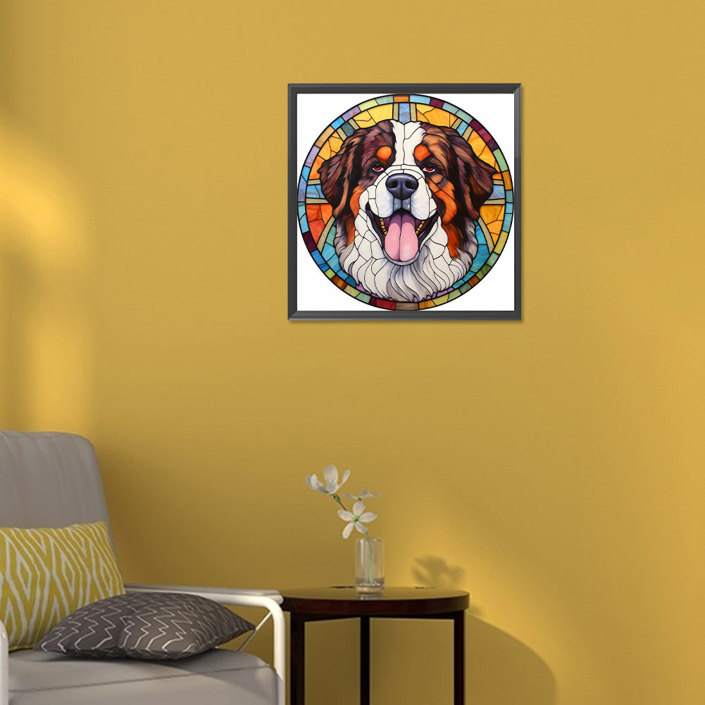 Dog Glass Painting - Full Round Drill Diamond Painting 30*30CM