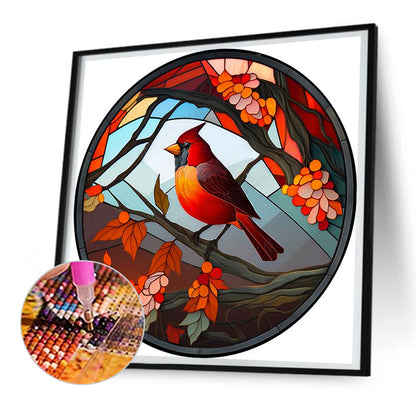 Cardinal Glass Painting Cardinal - Full Round Drill Diamond Painting 30*30CM