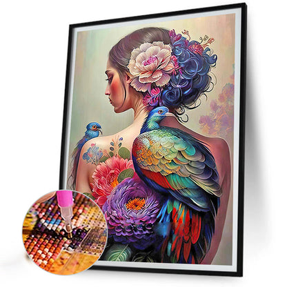 Back Tattoo Girl - Full Round Drill Diamond Painting 50*60CM