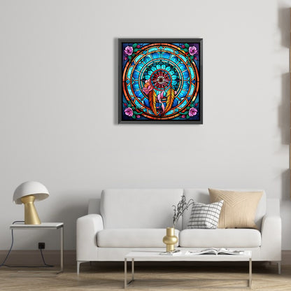 Dream Catcher Glass Painting - Full Round Drill Diamond Painting 30*30CM