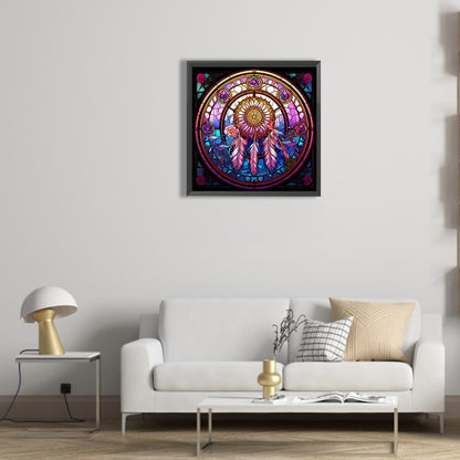 Dream Catcher Glass Painting - Full Round Drill Diamond Painting 30*30CM