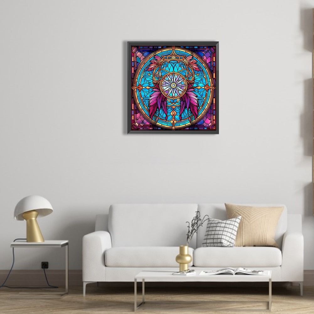 Dream Catcher Glass Painting - Full Round Drill Diamond Painting 30*30CM