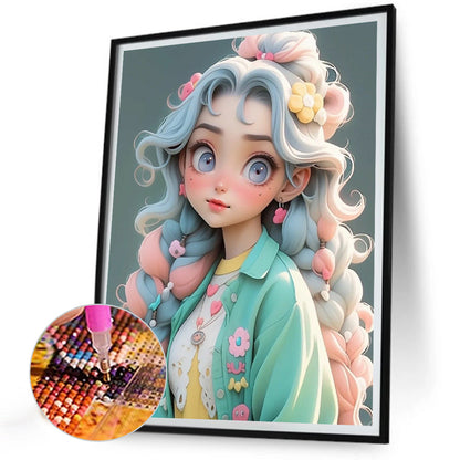 Cute Girl - Full Round Drill Diamond Painting 30*40CM