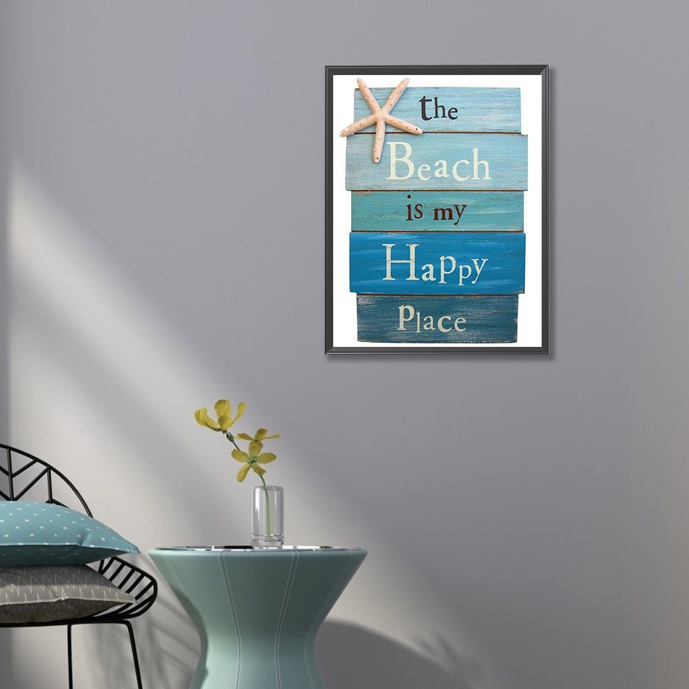 Beach Sign - Full Round Drill Diamond Painting 50*60CM