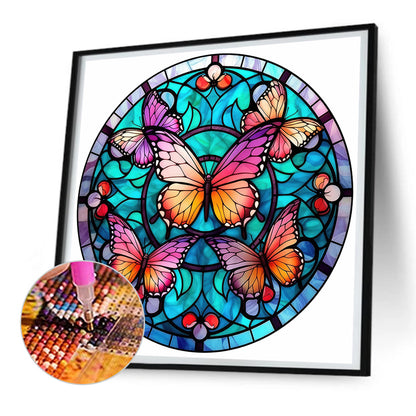 Butterfly Glass Painting - Full Round Drill Diamond Painting 30*30CM