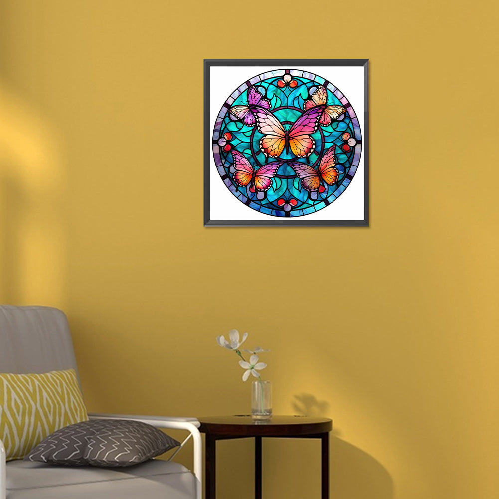 Butterfly Glass Painting - Full Round Drill Diamond Painting 30*30CM