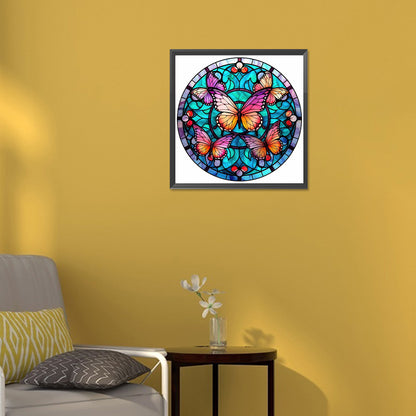 Butterfly Glass Painting - Full Round Drill Diamond Painting 30*30CM