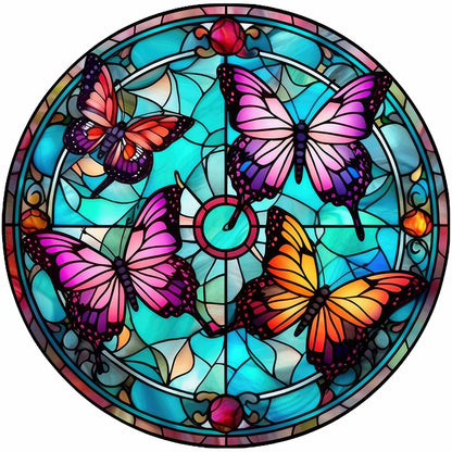 Butterfly Glass Painting - Full Round Drill Diamond Painting 30*30CM