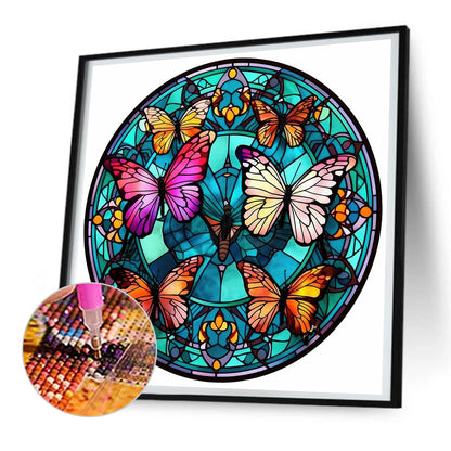 Butterfly Glass Painting - Full Round Drill Diamond Painting 30*30CM