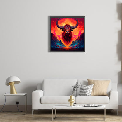Cow In Flames - Full Round Drill Diamond Painting 30*30CM