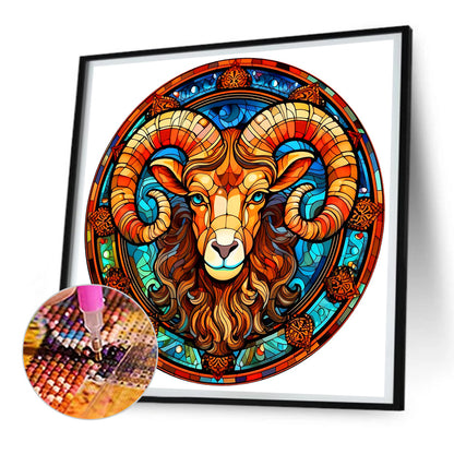 Sheep Head - Full Round Drill Diamond Painting 30*30CM