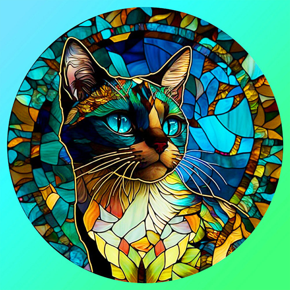 Cat - Full Round Drill Diamond Painting 30*30CM