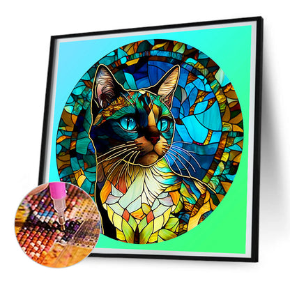 Cat - Full Round Drill Diamond Painting 30*30CM