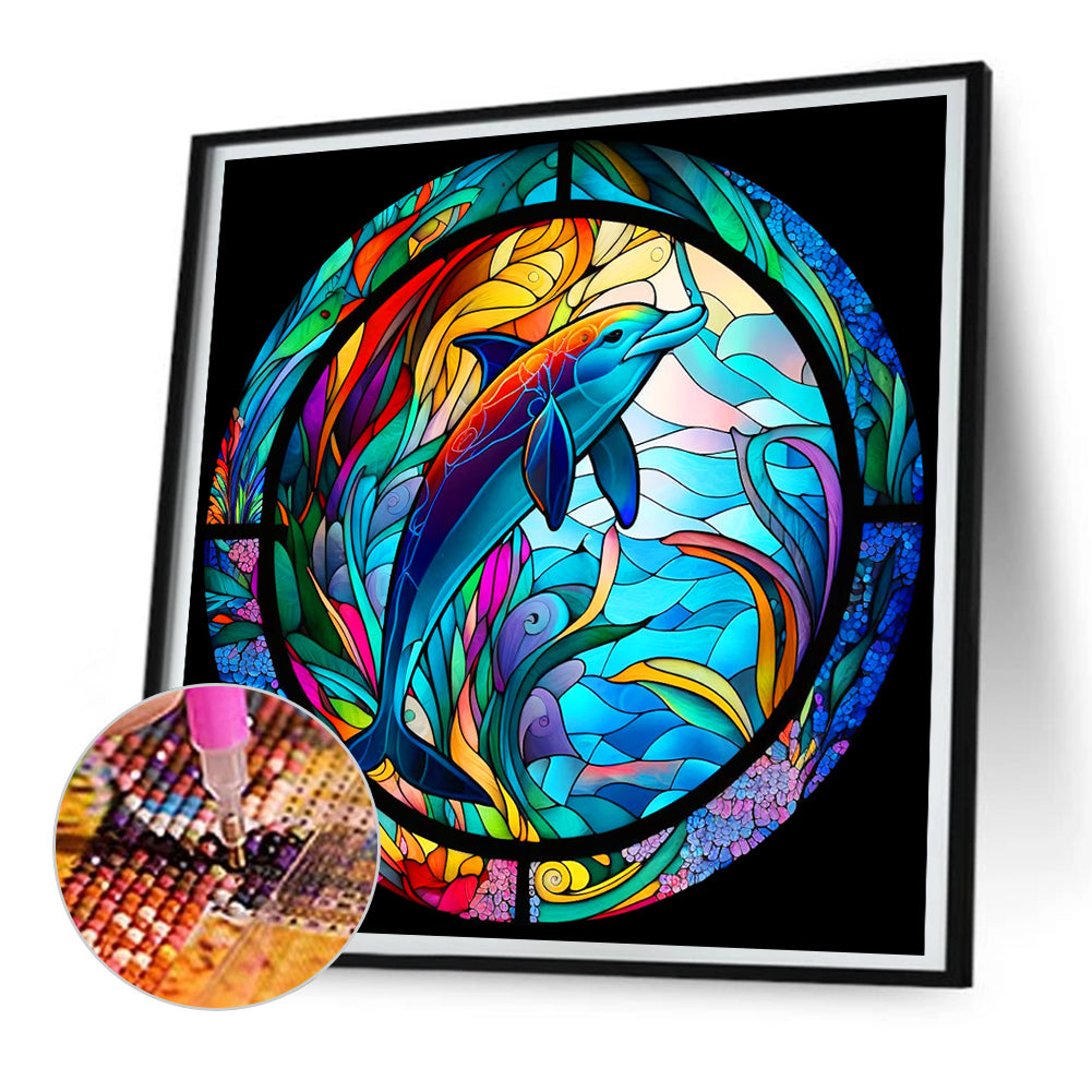 Underwater Dolphin - Full Round Drill Diamond Painting 30*30CM