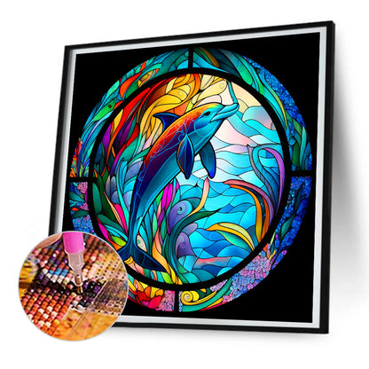 Underwater Dolphin - Full Round Drill Diamond Painting 30*30CM
