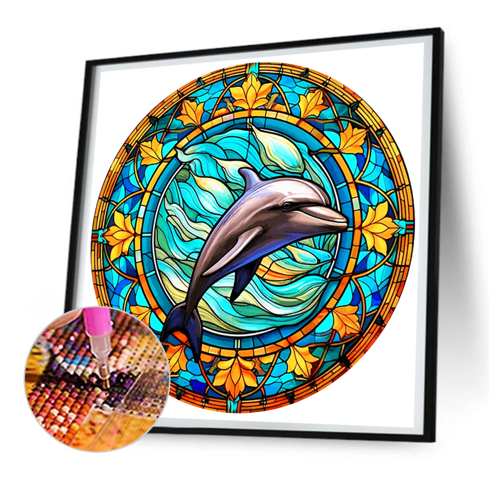 Dolphin - Full Round Drill Diamond Painting 30*30CM