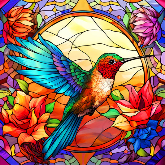 Colorful Hummingbird - Full Round Drill Diamond Painting 30*30CM