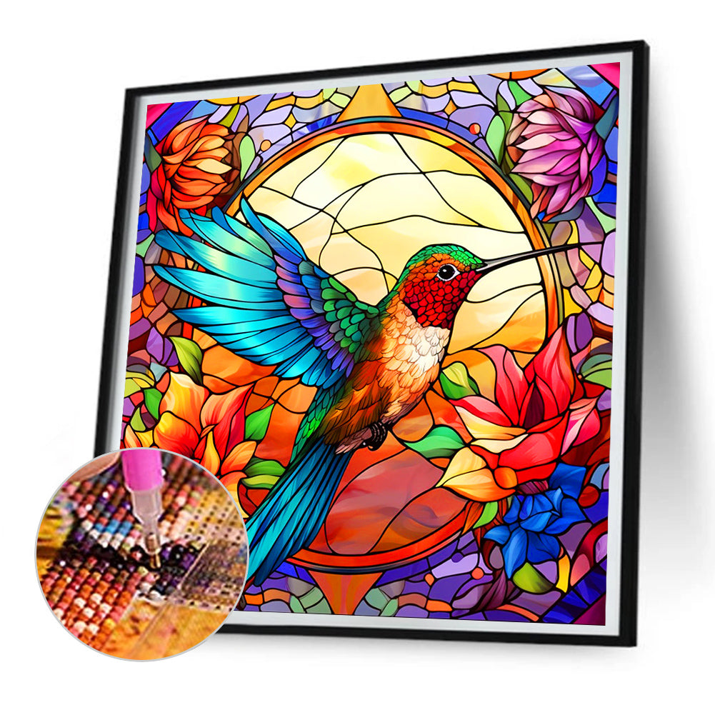 Colorful Hummingbird - Full Round Drill Diamond Painting 30*30CM
