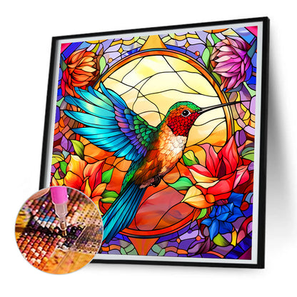 Colorful Hummingbird - Full Round Drill Diamond Painting 30*30CM