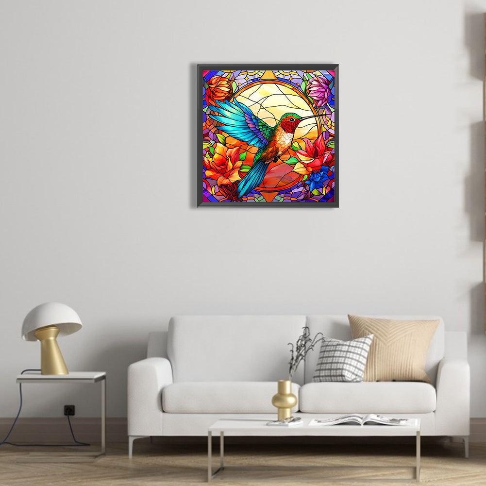 Colorful Hummingbird - Full Round Drill Diamond Painting 30*30CM