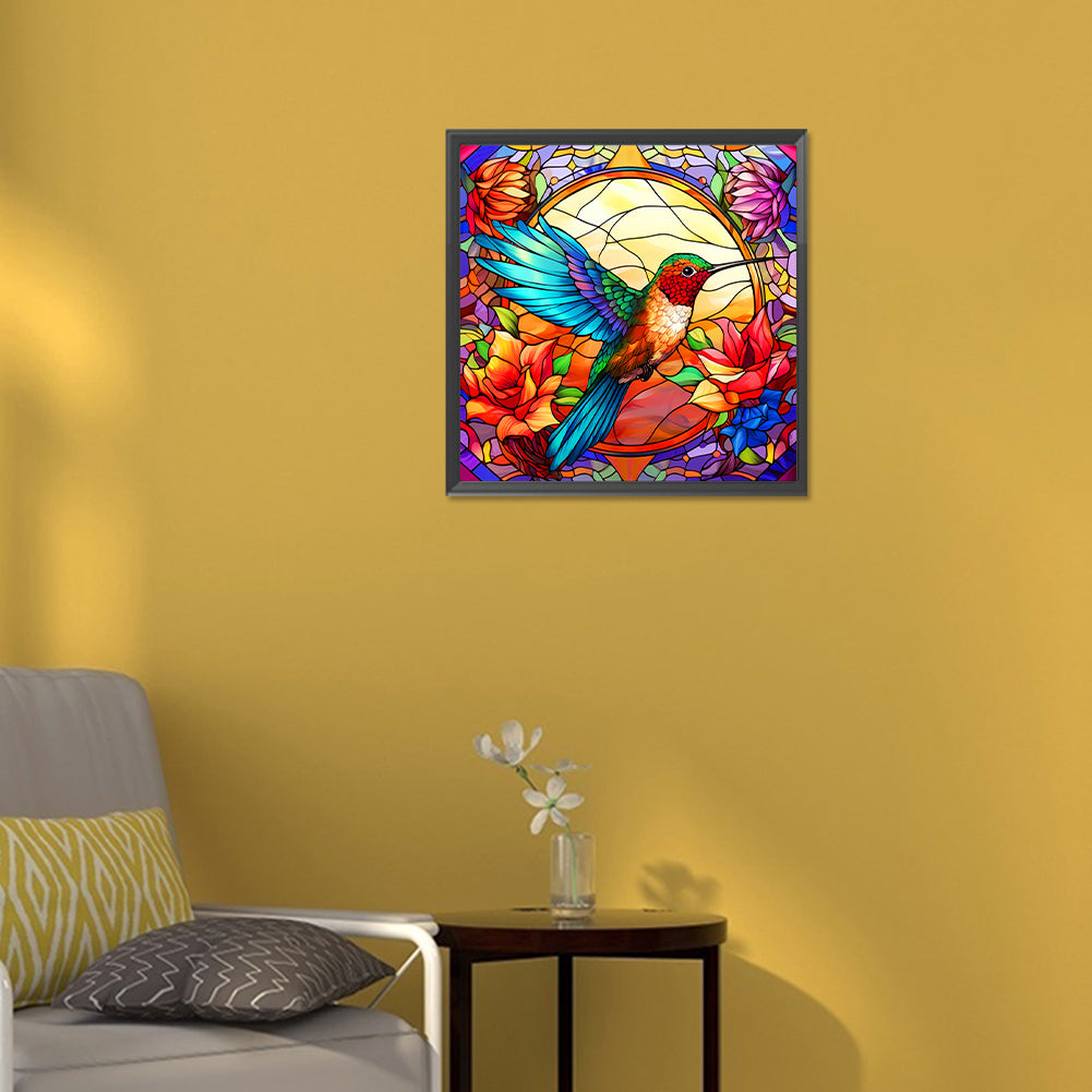 Colorful Hummingbird - Full Round Drill Diamond Painting 30*30CM