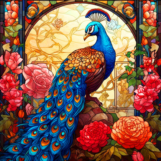 Luxurious Peacock - Full Round Drill Diamond Painting 30*30CM