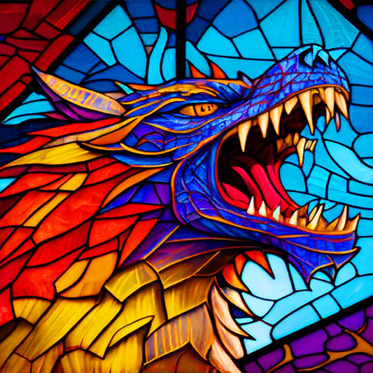 Roaring Purple Dragon - Full Round Drill Diamond Painting 30*30CM