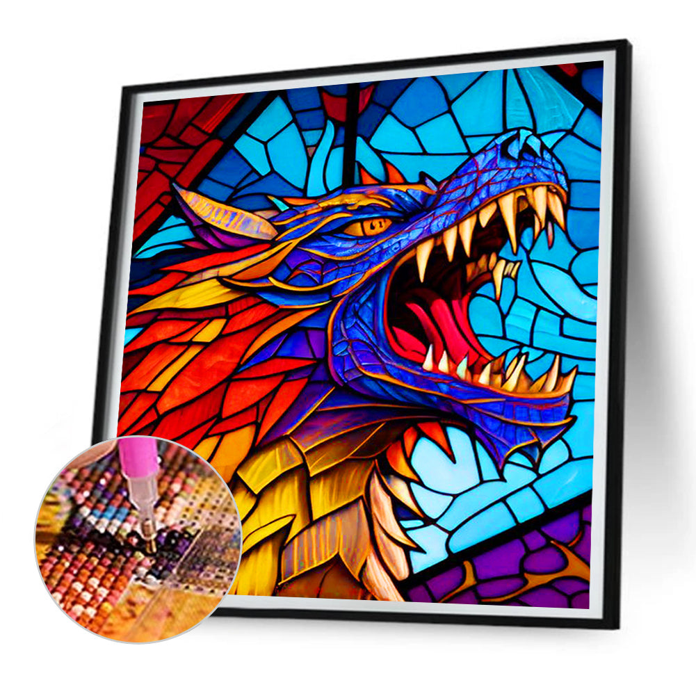 Roaring Purple Dragon - Full Round Drill Diamond Painting 30*30CM