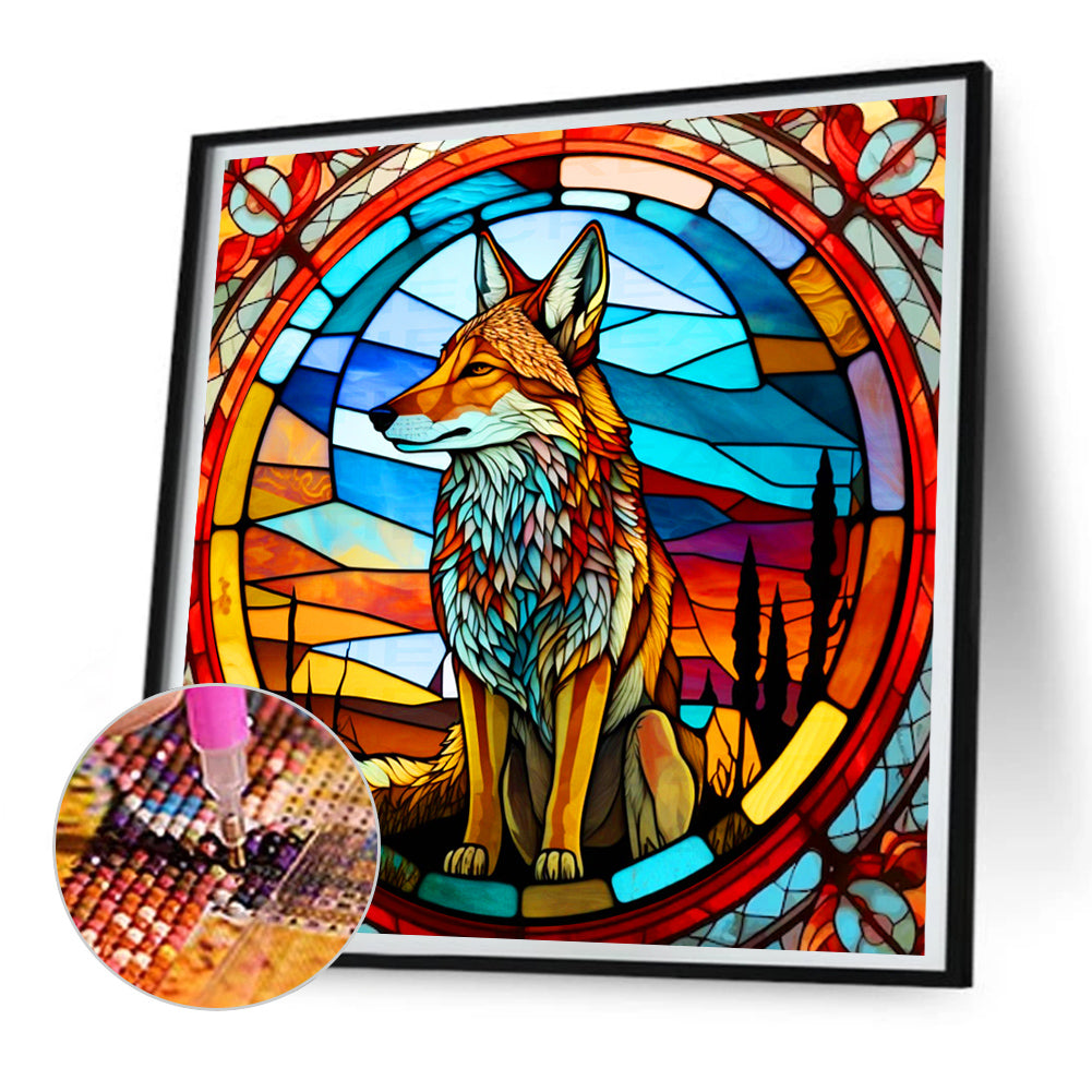 Sitting Fox - Full Round Drill Diamond Painting 30*30CM