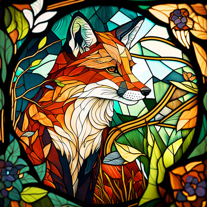 Fox In The Flowers - Full Round Drill Diamond Painting 30*30CM