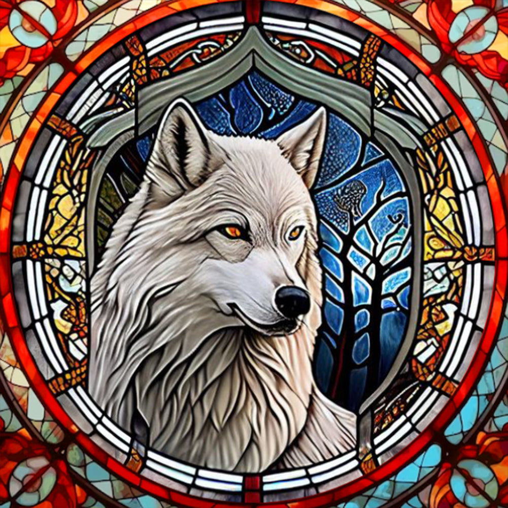 Forest White Wolf - Full Round Drill Diamond Painting 30*30CM