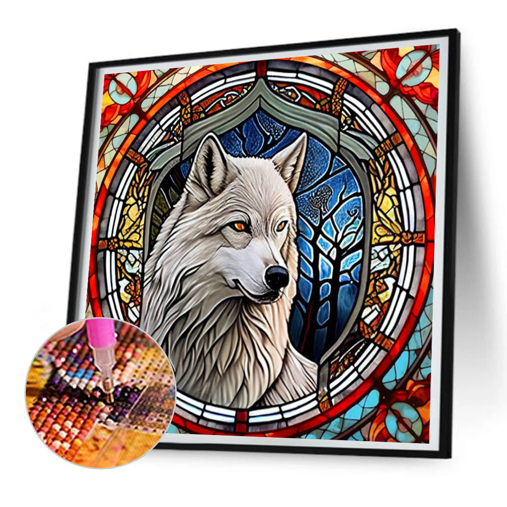 Forest White Wolf - Full Round Drill Diamond Painting 30*30CM