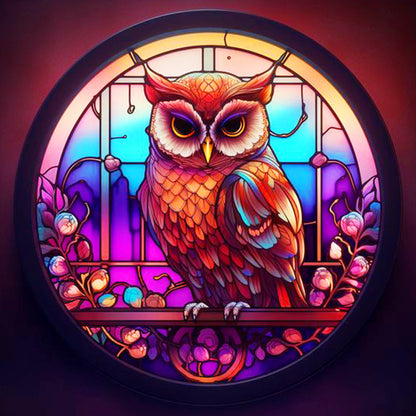 Owl Looking Back - Full Round Drill Diamond Painting 30*30CM