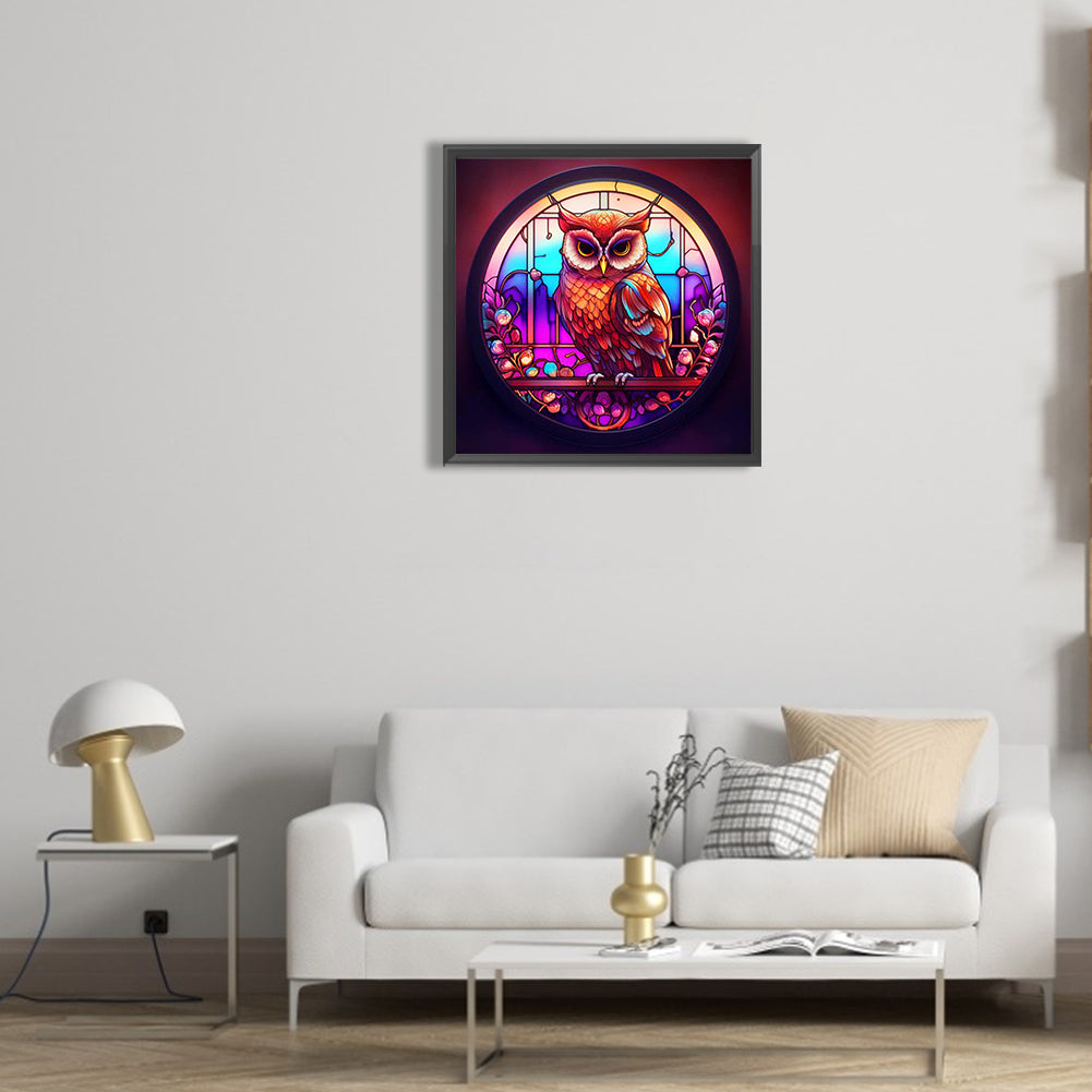 Owl Looking Back - Full Round Drill Diamond Painting 30*30CM