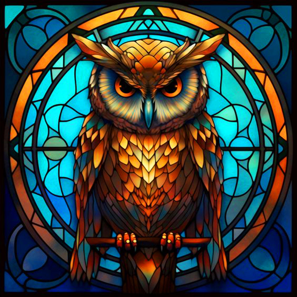 Serious Owl - Full Round Drill Diamond Painting 30*30CM