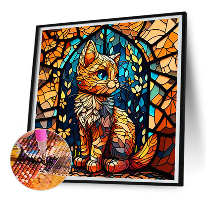 Naughty Cat - Full Round Drill Diamond Painting 30*30CM